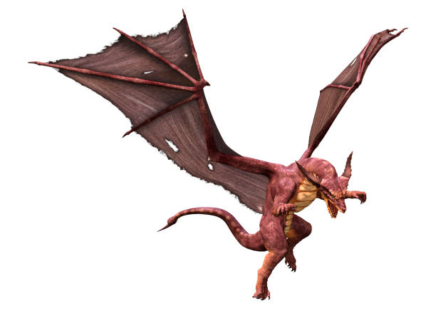 istock 3D illustration fantasy dragon on white 1328293745
