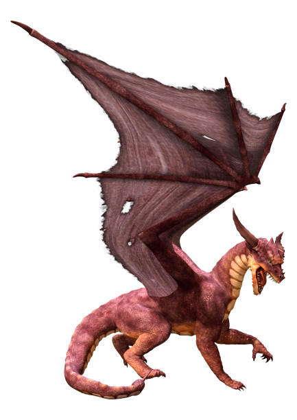 istock 3D illustration fantasy dragon on white 1328293752