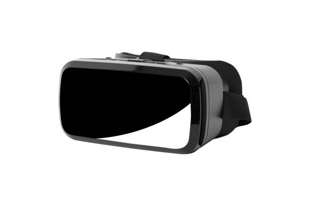 istock VR headset, virtual reality helmet isolated on white background. clipping path. 1328294171
