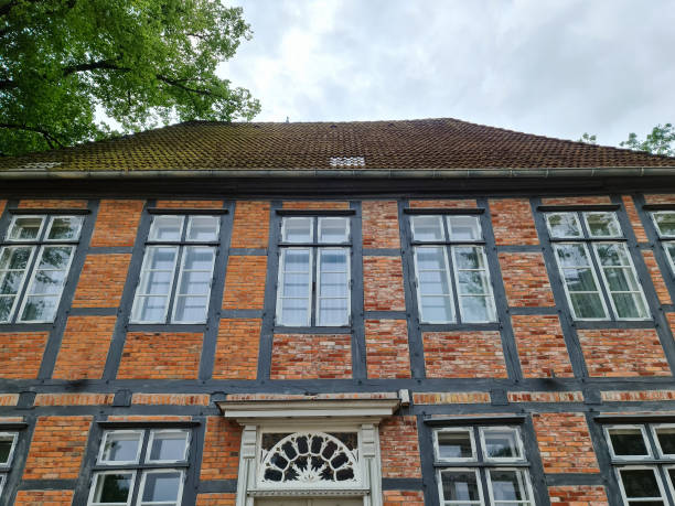 istock Beautiful texture of old vintage half timbered brick walls found in Germany. 1328299002