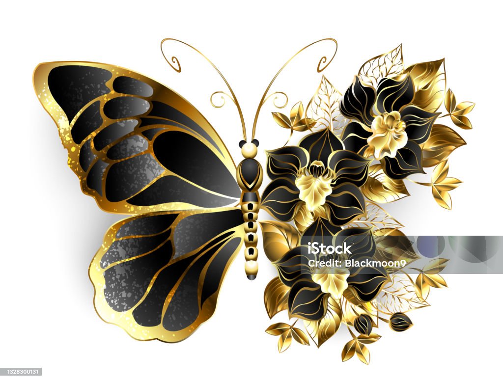 Ilustración de Mariposa Flor De Oro Con Orquídea Negra y más Vectores Libres de Derechos de Mariposa - Lepidópteros - Mariposa - Lepidópteros, Mariposa nocturna, Oro - Metal - iStock Ilustración de Mariposa Flor De Oro Con Orquídea Negra y más Vectores Libres de Derechos de Mariposa - Lepidópteros - Mariposa - Lepidópteros, Mariposa nocturna, Oro - Metal - iStock