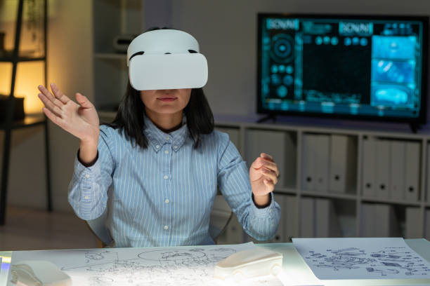 istock Flipping Through Design Images in VR Goggles 1328301654