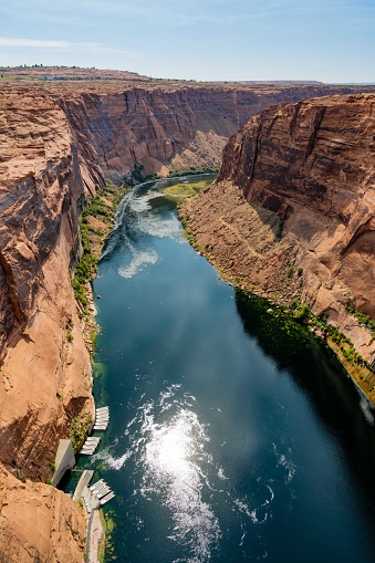 A man-made reservoir with a large refreshing flow of water in Colorado River