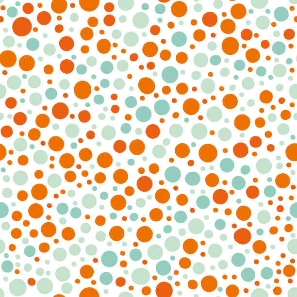 Orange And Blue Background Polka Dots