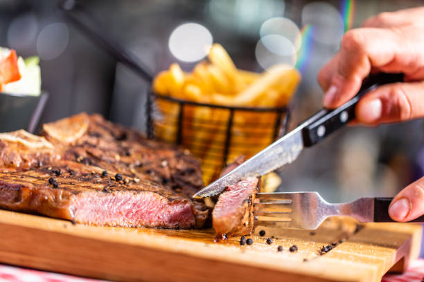 istock Beef steak in american restaurant 1328306996