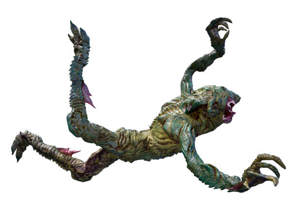 istock 3D illustration green alien on white 1328309525