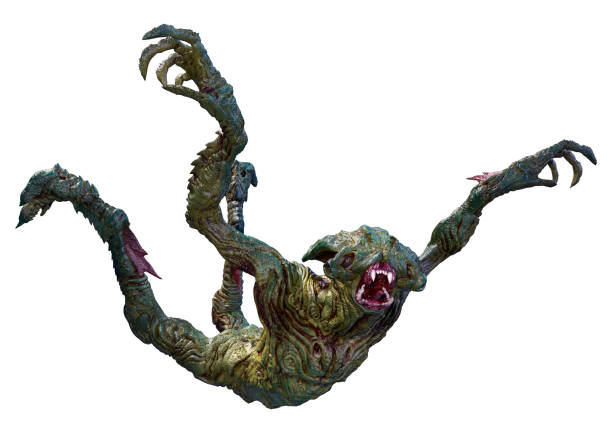 istock 3D illustration green alien on white 1328309534
