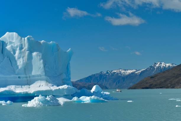 The Upsala Glacier and Lake Argentina stock photo