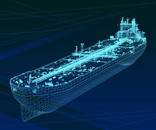 esquema de petroleros. representación en 3d. - supertanker fotografías e imágenes de stock