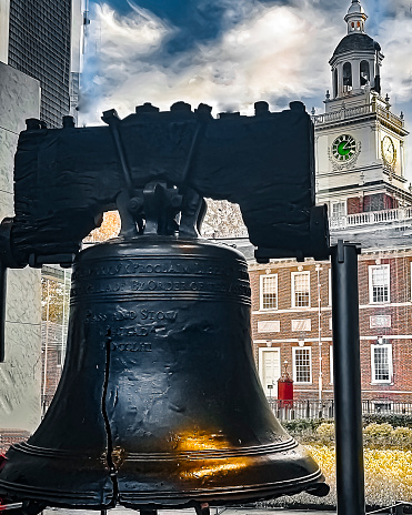 The Liberty Bell and Independence Hall.