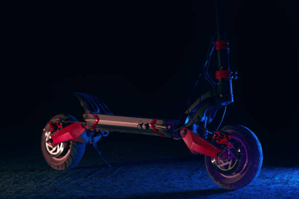 istock Powerful modern electric scooter in neon, selective focus, eco friendly transport 1328331692
