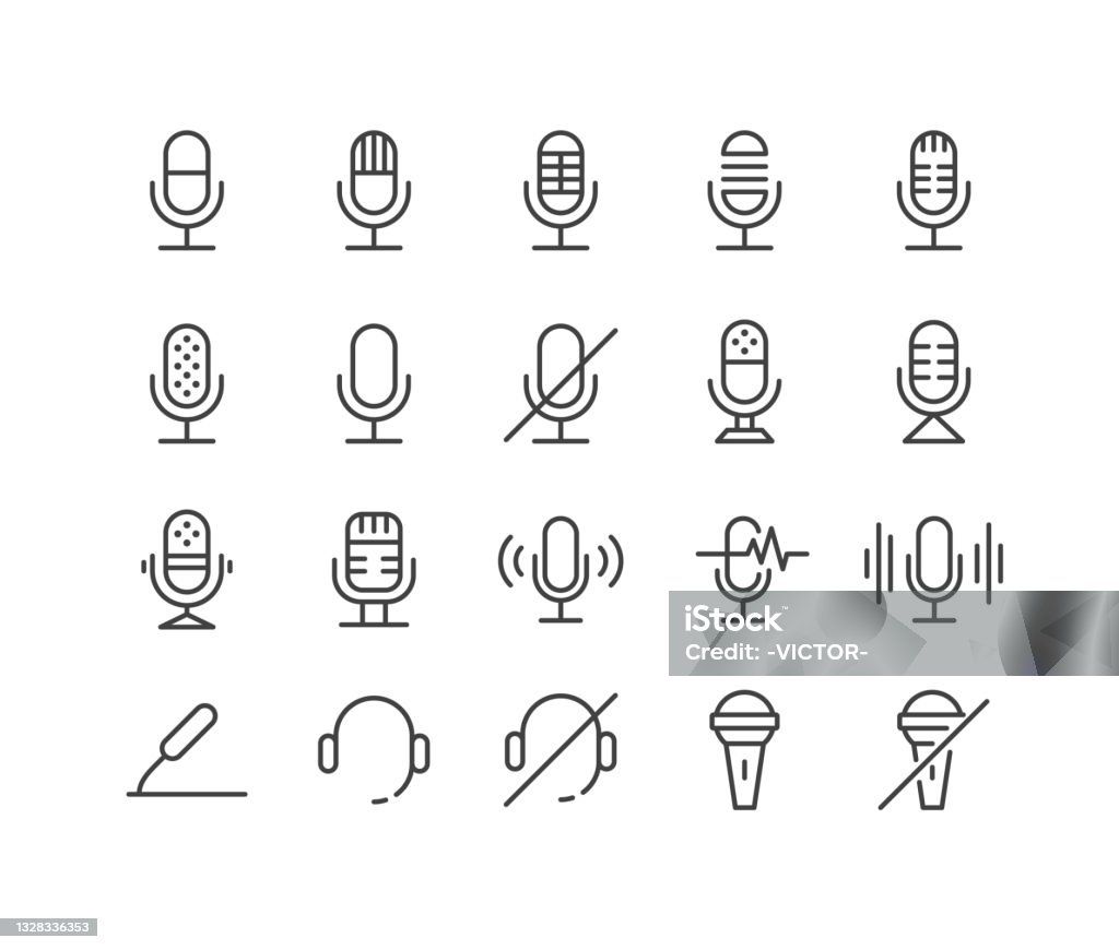 Biểu Tượng Micrô Dòng Cổ Điển Hình minh họa Sẵn có - Tải xuống ...
