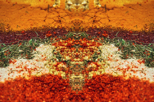 Spices and herbs, seasonings of different types and varieties. Texture and background
