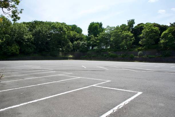istock The empty parking lot in Tokyo. 1328337815