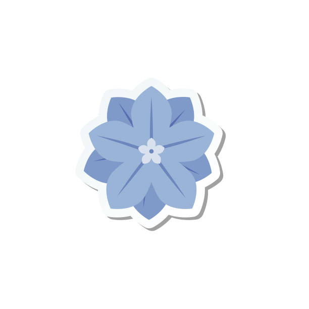 istock Cute Flower Icon In Flat Design - Blue Balloon Flower 1328338104