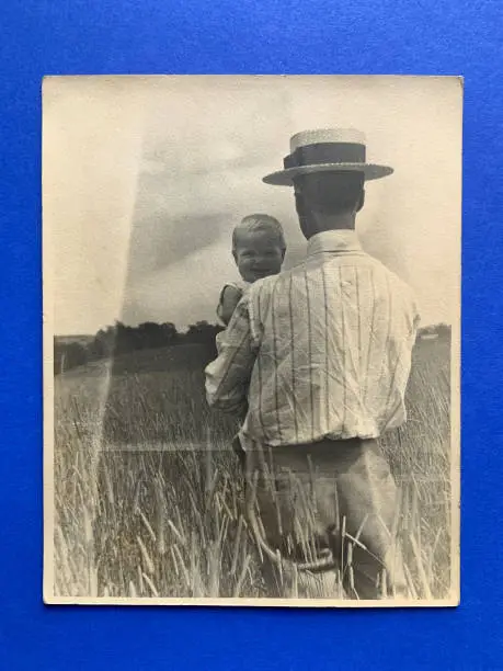 Photo of Photograph 1919 Darkroom Test Print  Father Daughter