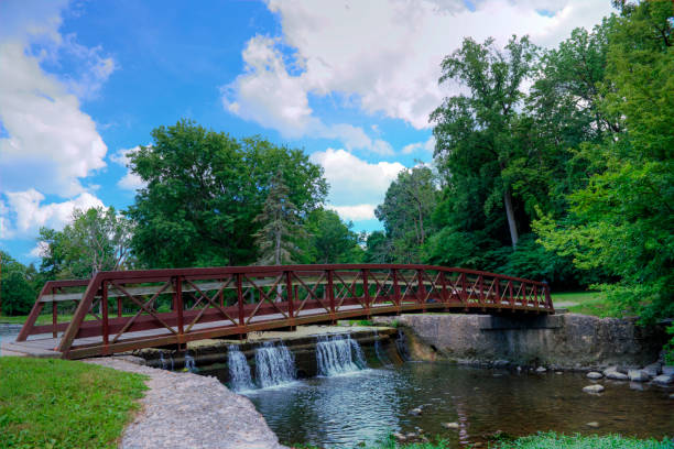 istock Bridge with waterfall-Howard County, Indiana 1328339838