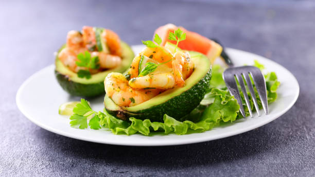 istock avocado salad with fried shrimp 1328341148