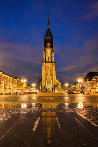 istock Delft Market Square Markt in the evening. Delfth, Netherlands 1328343367