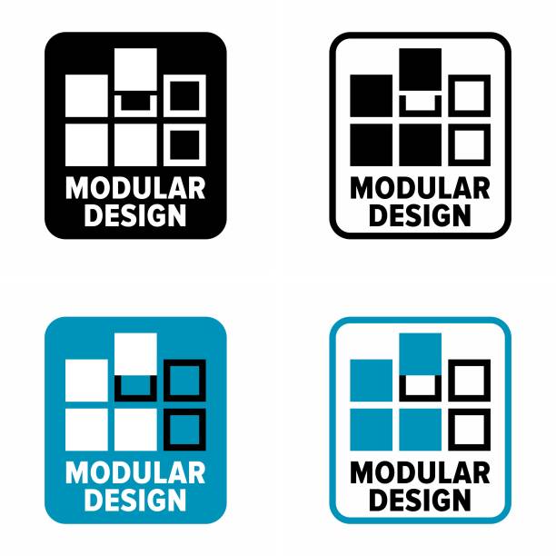 ilustraciones, imágenes clip art, dibujos animados e iconos de stock de signo de información vectorial de diseño modular - modular