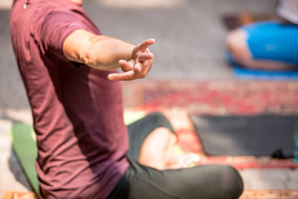istock People exercising  yoga class 1328354649