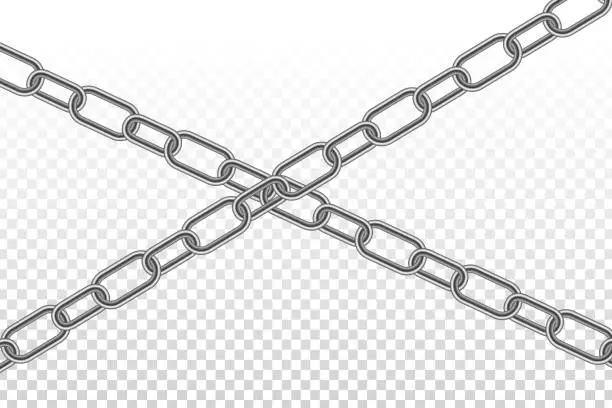 Vector illustration of Vector realistic isolated Chain for decoration and covering on the transparent background.