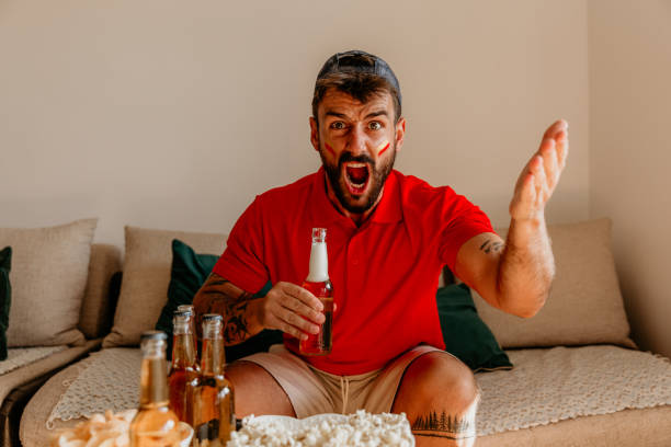 istock Crazy energetic sports fan 1328358918