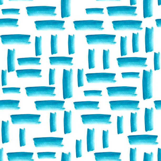istock Watercolor blue abstract strokes, brush strokes, horizontal and vertical stripes. Seamless patterns. For packaging design, textiles, wallpaper. 1328359200