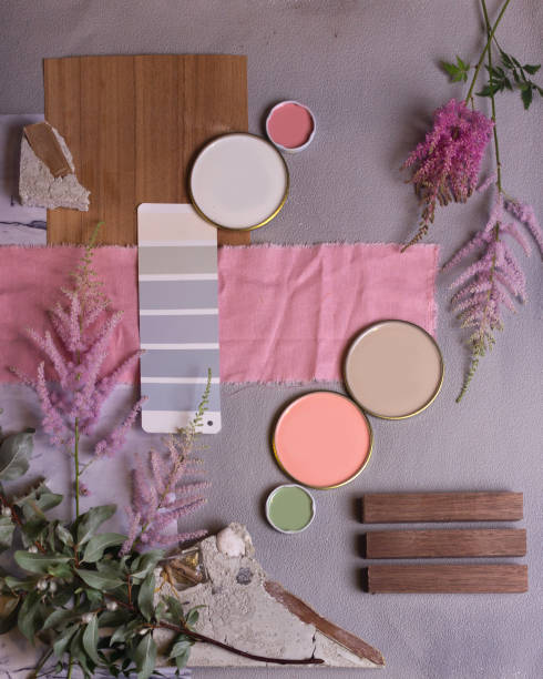 Color palette mood board for interior design and decor