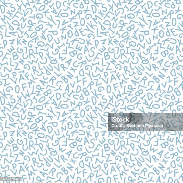 Abc Pattern Drawing Vector Drawing Seamless Pattern Line Hand Drawn Monochrome Alphabet ...