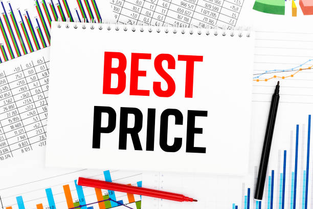 istock Text BEST PRICE on notebook, pen, charts, graphs and statistics. 1328378982