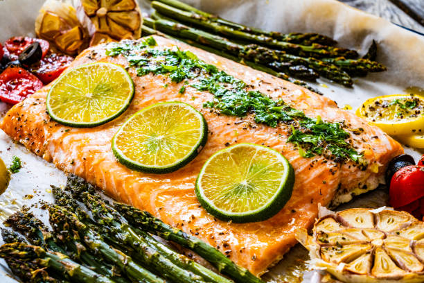 istock One sheet pan salmon and veggies 1328380025