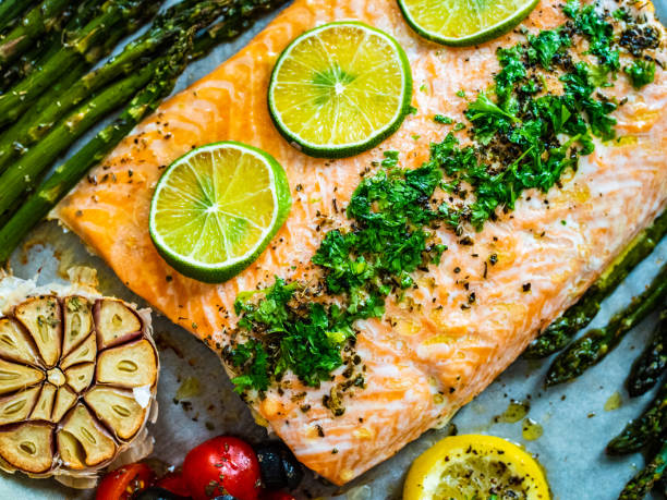 istock One sheet pan salmon and veggies 1328380049