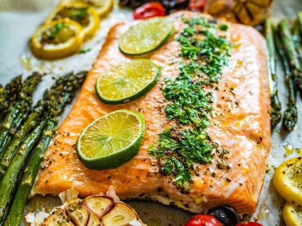 istock One sheet pan salmon and veggies 1328380062