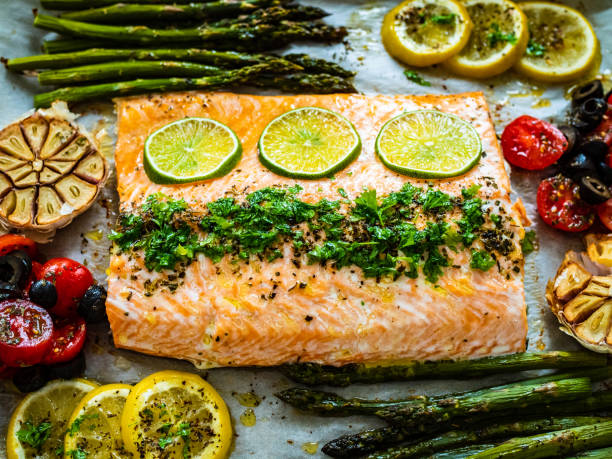 istock One sheet pan salmon and veggies 1328380093