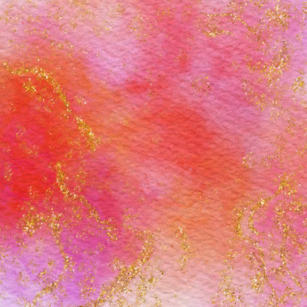 ilustrações de stock, clip art, desenhos animados e ícones de watercolor abstract background with gold glitter brush strokes. gold foil grunge texture background. abstract vector pattern. metallic golden texture for cards, party invitation, packaging, surface design. - pink background frame femininity pink