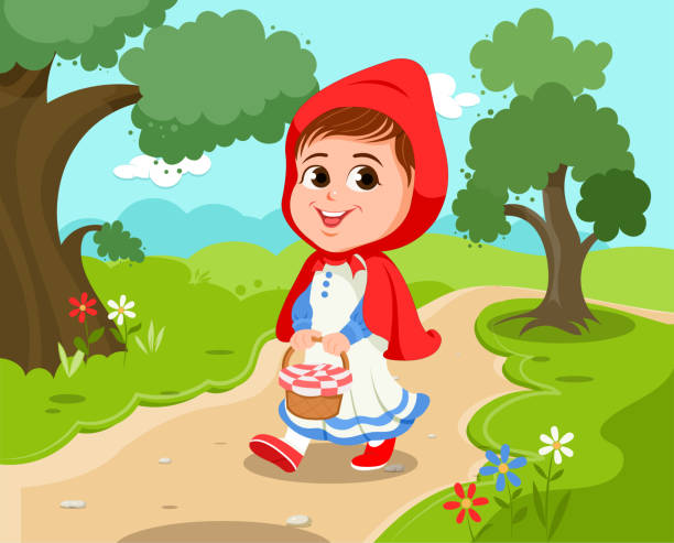ilustrações, clipart, desenhos animados e ícones de vetor de chapeuzinho vermelho - fairy cartoon baby girls little girls