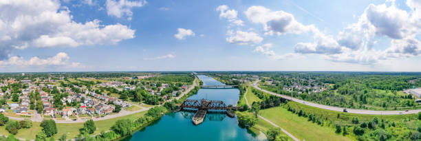 istock Abandoned railroad bridge over the old Welland Canal 1328383326