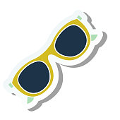 istock Cute Summer Icon On a Trasparent Base - Sunglasses stock illustration 1328383553