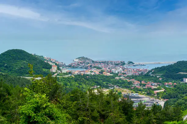 Panoramic Amasra view from Bakacak hill (Bakacak tepesi in Turkish), Bartin, Turkey