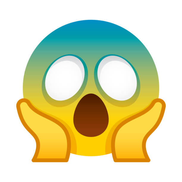 Screaming in Fear Emoji Icon A cute emoticon or 'emoji' icon. File is built in CMYK for optimal printing and minimal simple gradients used (linear and radial). facepalm funny stock illustrations