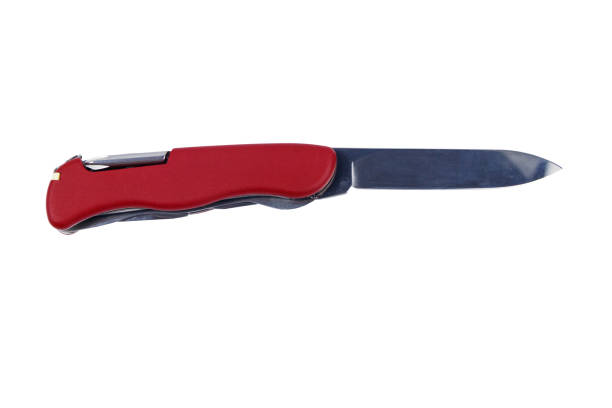 istock Red all purpose pocket knife isolated on white background 1328400749