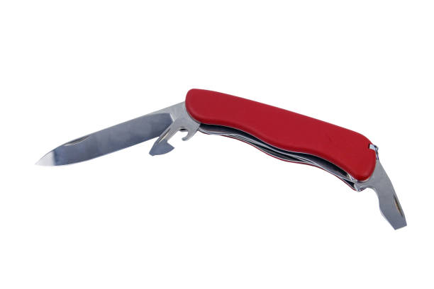 istock Red all purpose pocket knife isolated on white background 1328401322