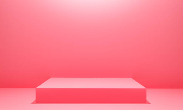 istock Scene with pink color podium for mock up presentation in minimalism style with copy space, 3d render abstract background design 1328402268