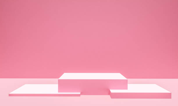 istock Scene with pink color podium for mock up presentation in minimalism style with copy space, 3d render abstract background design 1328402273