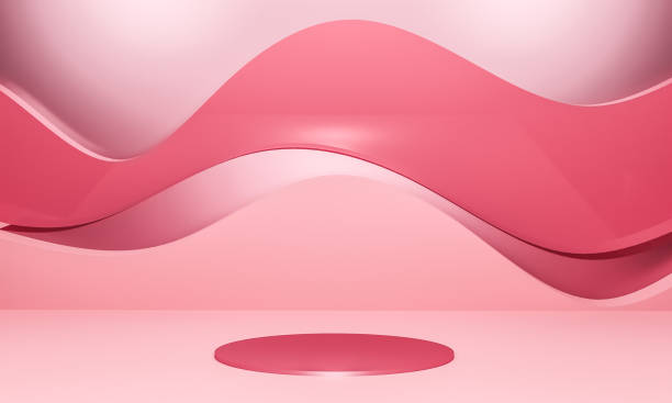 istock Scene with pink color podium for mock up presentation in minimalism style with copy space, 3d render abstract background design 1328402277
