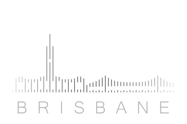 Vertical Bars Brisbane Landmark Skyline Vertical Bars Brisbane Landmark Skyline brisbane stock illustrations
