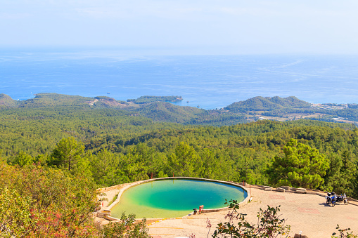 Beautiful pond at a foot of Tahtali mountain near Kemer, Antalya Province in Turkey