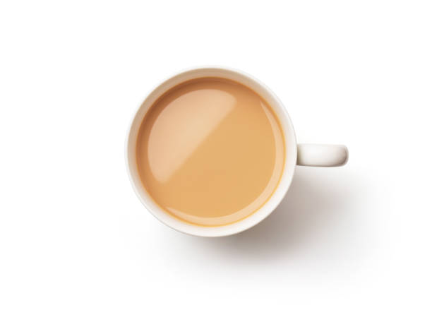 té de leche con ruta de recorte. - tea drink cup afternoon tea fotografías e imágenes de stock