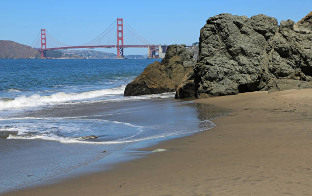 istock Rocks on Baker Beach - Golden Gate 1328429234